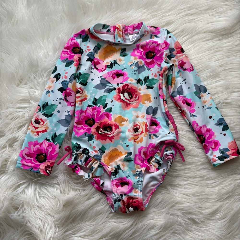 Floral Long Sleeve Swimsuit NEW